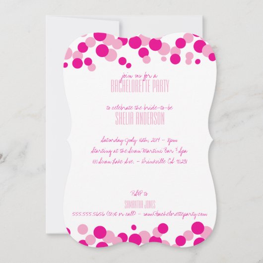 Roze belletjes Bachelorette Party Kaart (Voorkant)