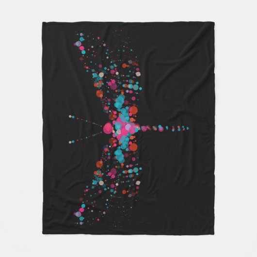 Roze belletjes Dragonfly vlinderbak Fleece Deken (Voorkant)
