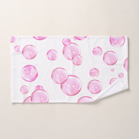 Roze belletjes op wit bad handdoek (Handdoek)