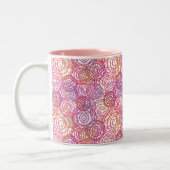 Roze belletjes patroon retro mok (Links)