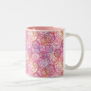 Roze belletjes patroon retro mok
