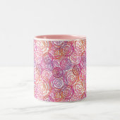 Roze belletjes patroon retro mok (Center)