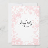 Roze belletjes uitnodiging op zaterdag (Achterkant)