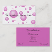 Roze belletjes Visitekaartjes Sjabloon (Voorkant / Achterkant)