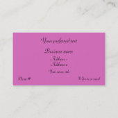 Roze belletjes Visitekaartjes Sjabloon (Achterkant)