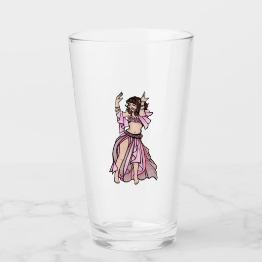 Roze Belly Dancer Glas (Voorkant)