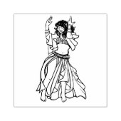 Roze Belly Dancer Rubberstempel (Afrduk)