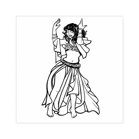 Roze Belly Dancer Rubberstempel (Afrduk)