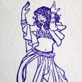 Roze Belly Dancer Rubberstempel