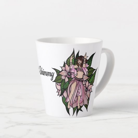 Roze Belly Dancer Shimmy Latte Mok (Rechterhoek)