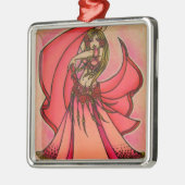 Roze Belly danser Metalen Ornament (Links)