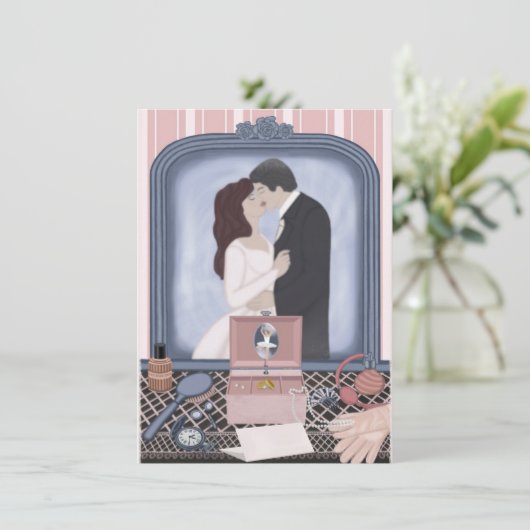 Roze belofte kaart (Staand voorkant)