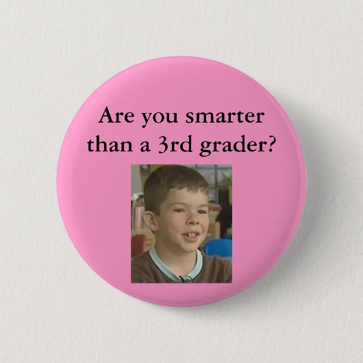 Roze - Ben je slimmer dan een 3de-graad? Ronde Button 5,7 Cm (Voorkant)
