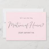 Roze ben mijn matron van het Uitnodiging van het M (Voorkant)