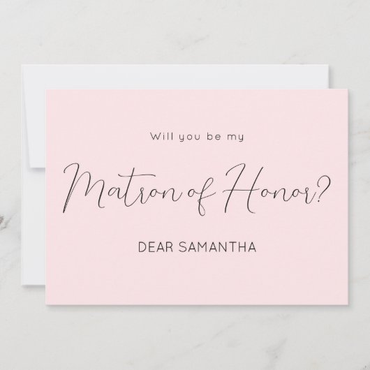 Roze ben mijn matron van het Uitnodiging van het M (Voorkant)