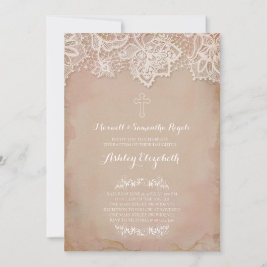 Roze Benoeming Uitnodiging, Baby Girl Kaart (Voorkant)