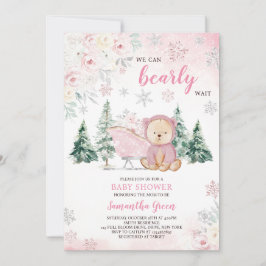 Roze Beren Baby shower Kaart