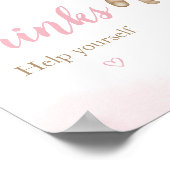 Roze Beren ballon Baby shower Drinken Poster (Hoek)
