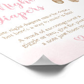 Roze Beren ballon Baby shower Late Night Luiers Poster (Hoek)