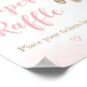 Roze Beren ballon Baby shower luier Raffle Poster (Hoek)