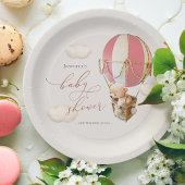 Roze Beren ballon Baby shower papier Papieren Bordje