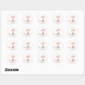 Roze Beren ballon Baby shower Ronde Sticker (Vel)