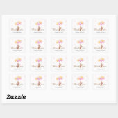 Roze Beren ballon Baby shower Vierkante Sticker (Vel)