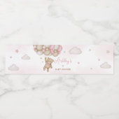 Roze Beren ballon Baby shower Waterfles Etiket (Enkel label)