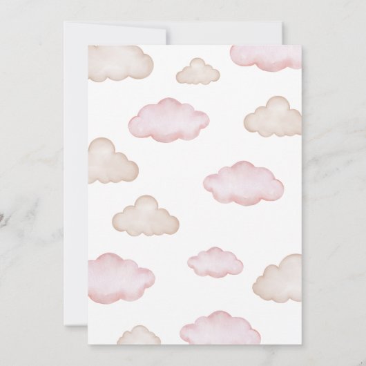 Roze Beren ballon Bearly Wait Baby shower Kaart (Achterkant)