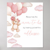 Roze Beren ballon Bearly Wait Envelope Station Poster (Voorkant)