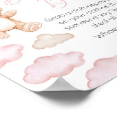 Roze Beren ballon Bearly Wait Zeg geen Baby Poster (Hoek)