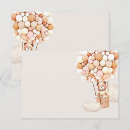 Roze Beren ballonnen ledige behuizingskaart Informatiekaartje