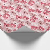 Roze Beren hoofden | Cadeaupapier (Hoek)