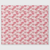 Roze Beren hoofden | Cadeaupapier (Vlak)