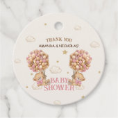 Roze Beren Twins Meisje Douche Dank u Bedankjes Labels (Voorkant)