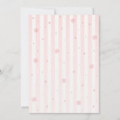 Roze beren Winter Baby Sprinkle Uitnodiging (Achterkant)