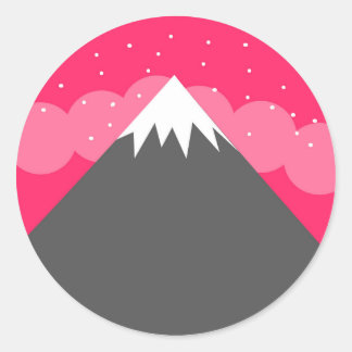 Roze Berg Horizon Ronde Sticker