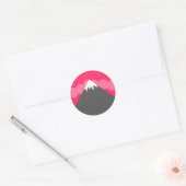 Roze Berg Horizon Ronde Sticker (Envelop)