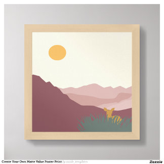 Roze bergen boho landschap perfect poster