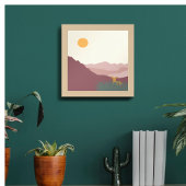 Roze bergen boho landschap perfect poster