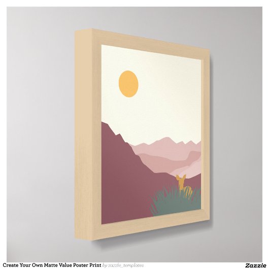 Roze bergen boho landschap poster