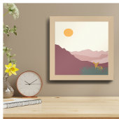 Roze bergen boho landschap poster