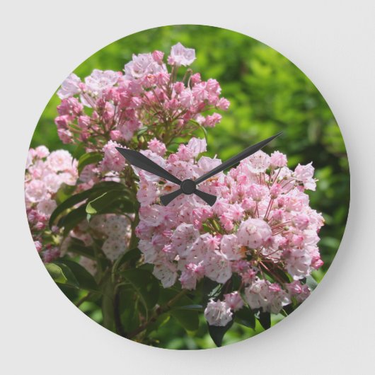  roze bergLaurel Flowers Grote Klok (Voorkant)