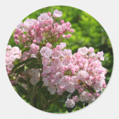  roze bergLaurel Flowers Ronde Sticker (Voorkant)