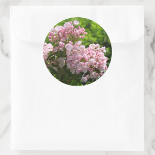  roze bergLaurel Flowers Ronde Sticker