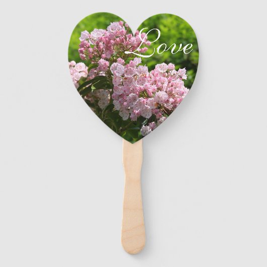 Roze Berglaurier Trouw Paddle Fan Handwaaier (Voorkant)
