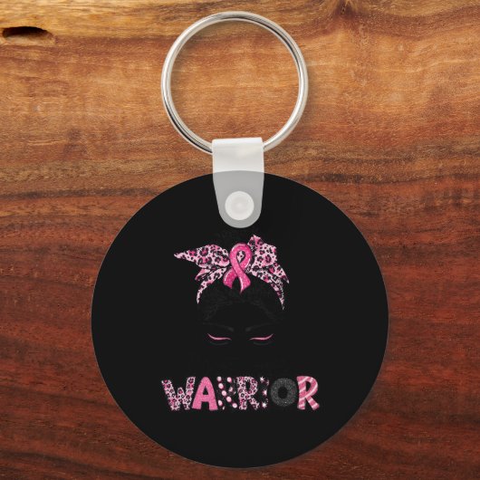 Roze bericht over borstkankerbewustwording met een sleutelhanger (Voorkant)