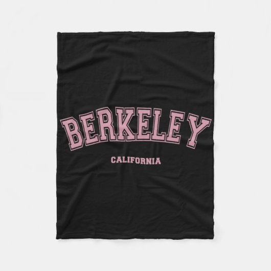 Roze Berkeley California Ca Varsity Stijl Op Berke Fleece Deken (Voorkant)