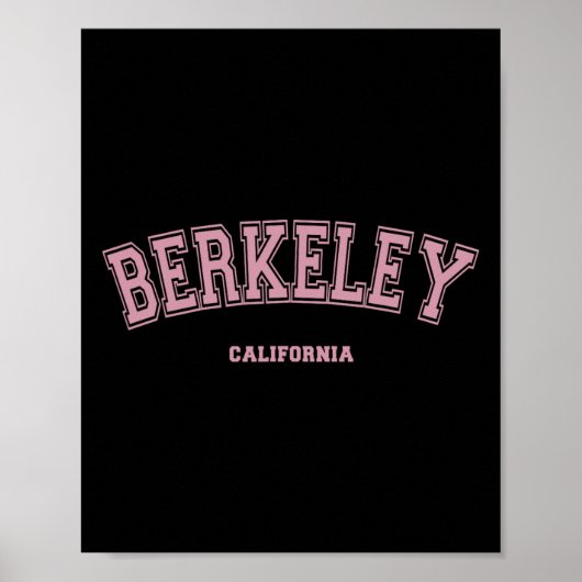 Roze Berkeley California Ca Varsity Stijl Op Berke Poster (Voorkant)