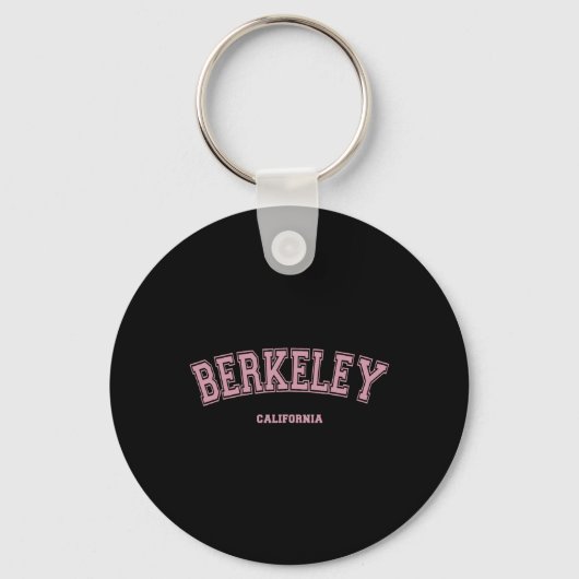 Roze Berkeley California Ca Varsity stijl op Berke Sleutelhanger (Voorkant)